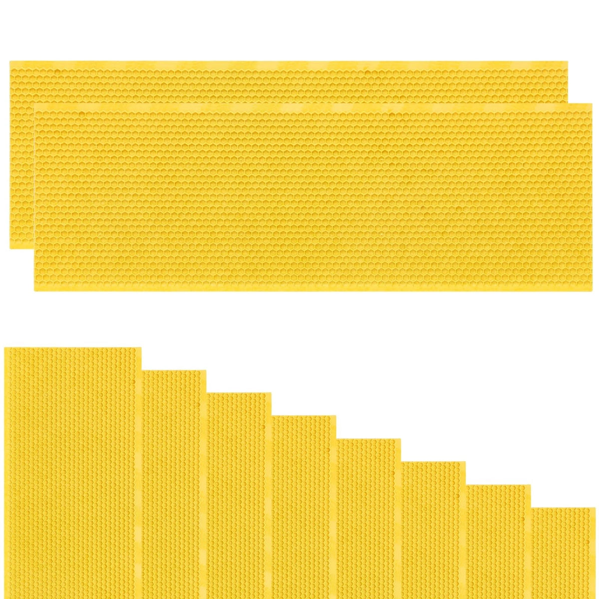 10PCS Plastic Bee Frame Medium Foundation Sheets, Natural Beeswax