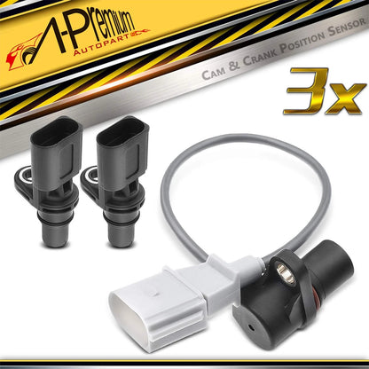 2X Camshaft & Crankshaft Position Sensor for Audi A3 VW Passat (2010–2016) V10721118, 7K907601A, 7K907601, PC672