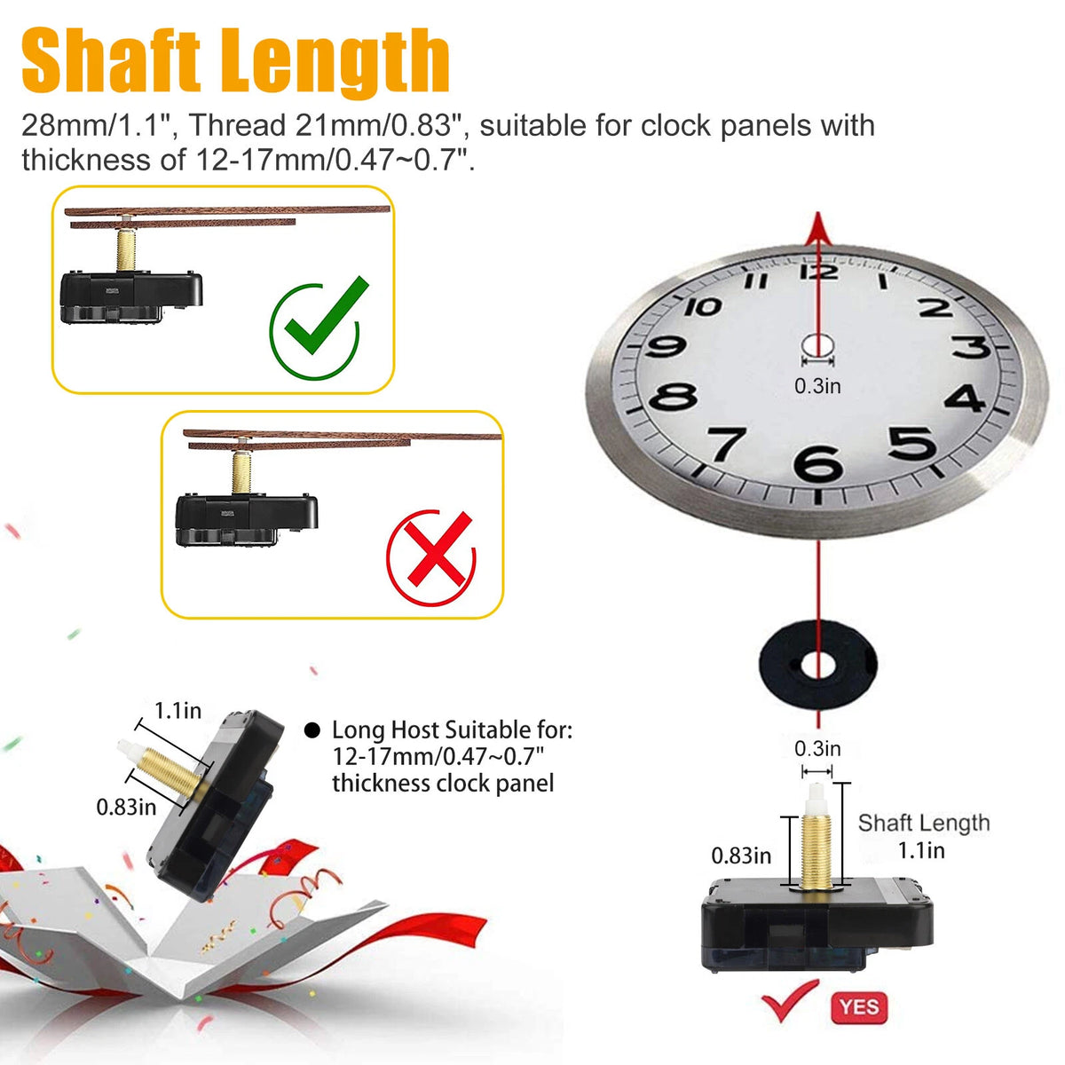 3X Quartz Clock Movement Mechanism Replacement Parts Kit