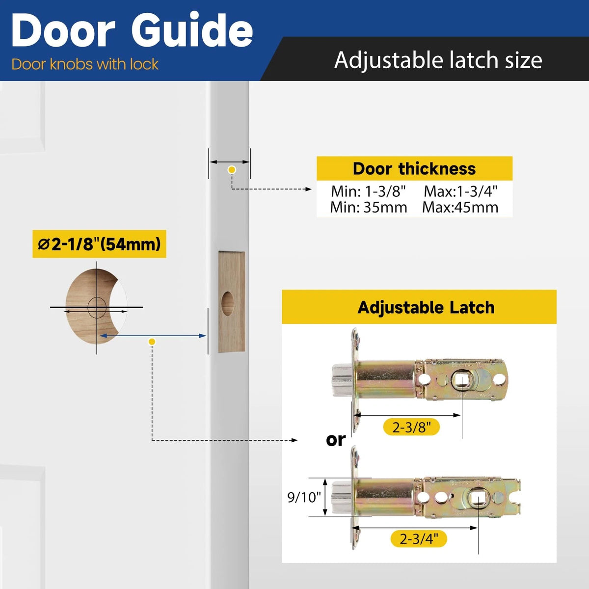 Keyed Entry Door Knob with Lock and Key for (1 Pack)