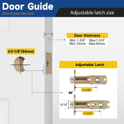 Keyed Entry Door Knob with Lock and Key for (1 Pack)