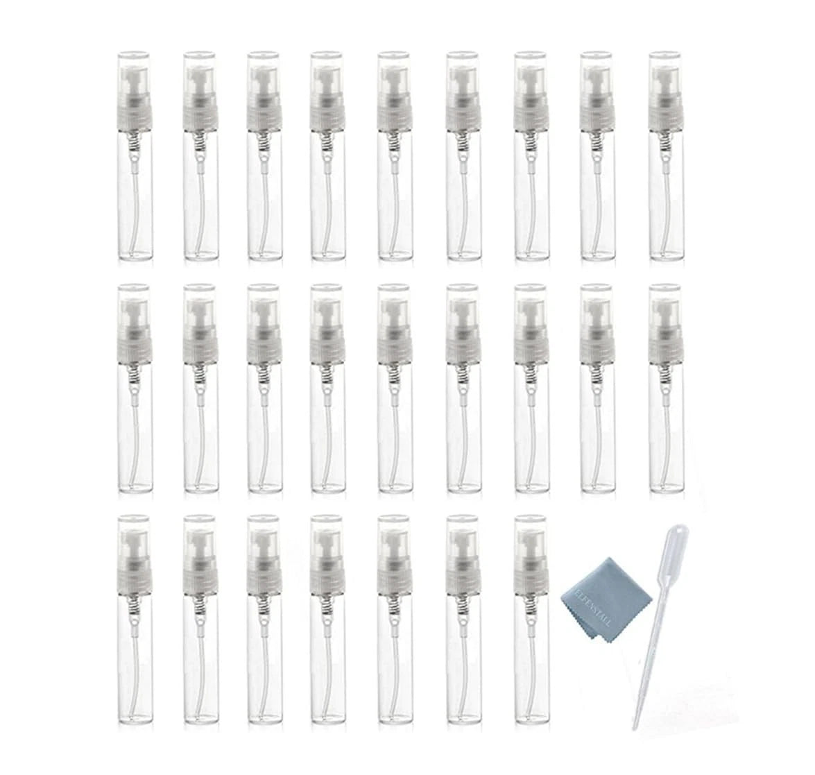 25pcs Clear 5ml Glass Fine Mist Atomizer Spray Bottles for Various Uses