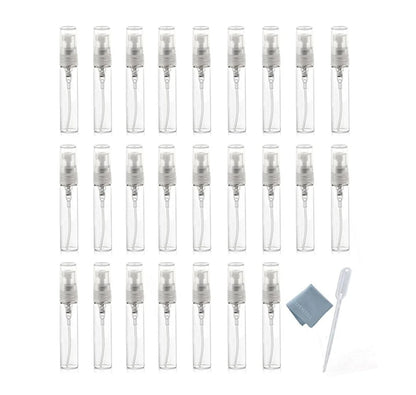 25pcs Clear 5ml Glass Fine Mist Atomizer Spray Bottles for Various Uses