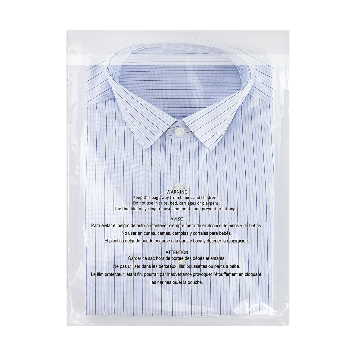 100 Count 10" x 13" Clear Poly Bags with Suffocation Warning for Various Uses