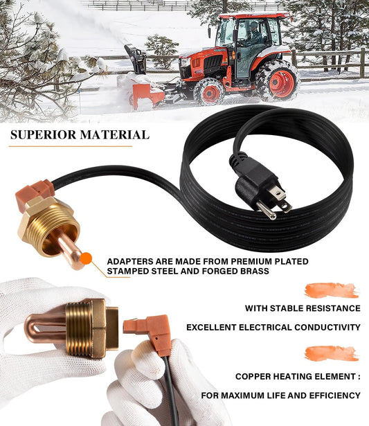 1" NPT 400W Block Heater Immersion for Engine Heater (Zerostart/Temro)