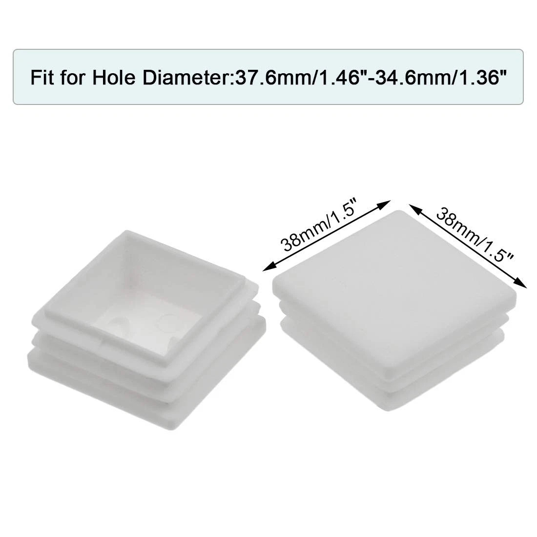 12X 38mm Square White Plastic for Automotive Use