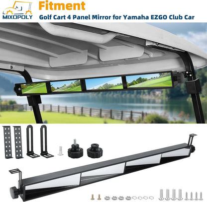 4 Panel Rear View Mirror for Yamaha EZGO Golf Cart