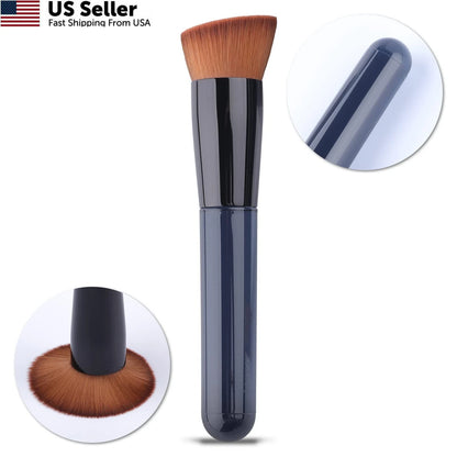 Flat Top Kabuki Brush for Liquid Makeup - Blue