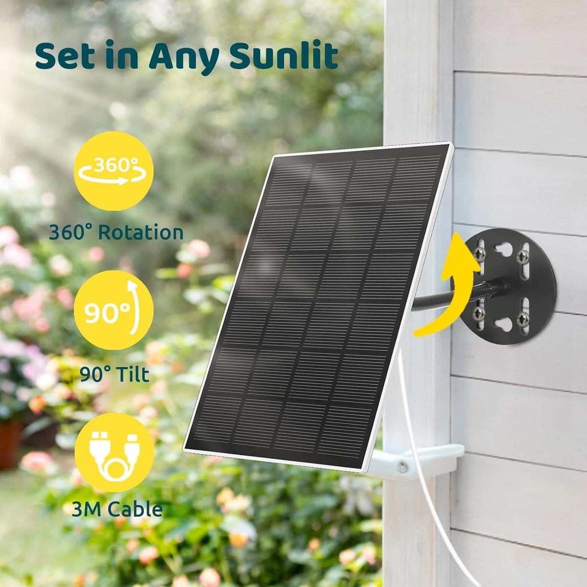 3W Waterproof Solar Panel for Bird Feeder Camera