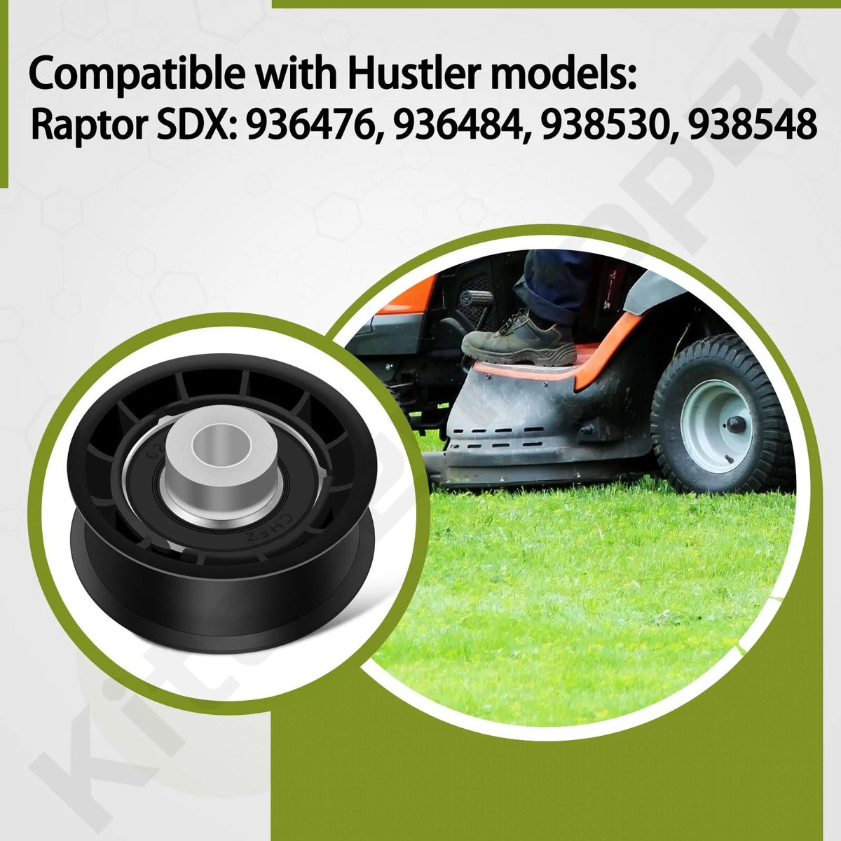 Flat Idler Pulley for Black (Compatible, 3/8" x 2")