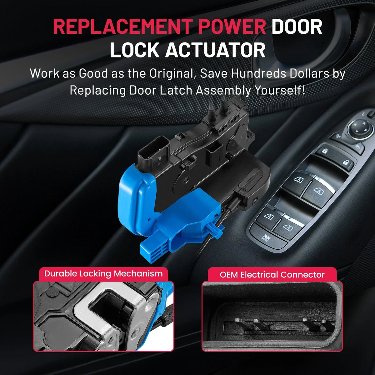 Front Right Door Lock Actuator (813202V030) for Hyundai Veloster 2012-2017