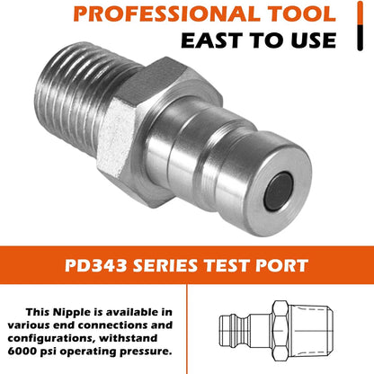 PD343 Steel Test Port Quick Nipple for Parker SC Hydraulic (NPTF)