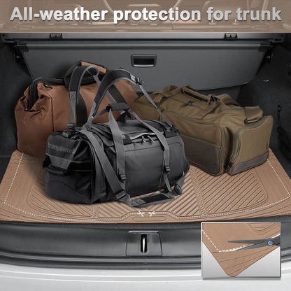 Set of 4 Beige Rubber Floor Mats & Cargo Liner for