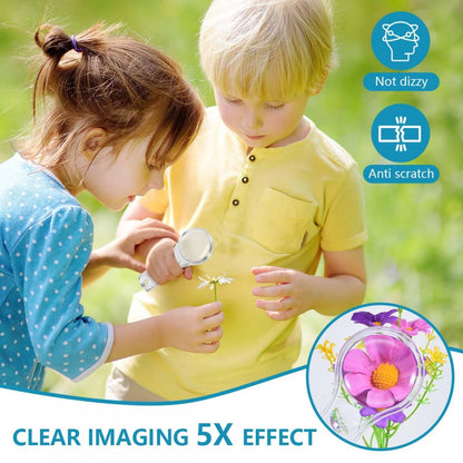 15 PCS Mini Magnifying Glass for Kids 5X 10X