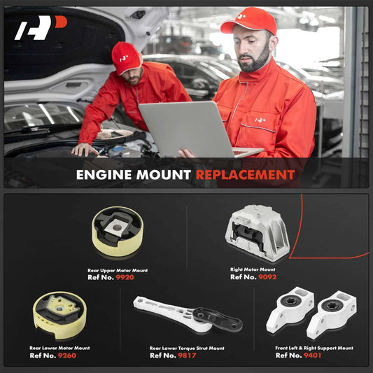 6X Engine Motor & Torque Strut Mount for Audi TT Quattro (EM-9092, EM-7270)
