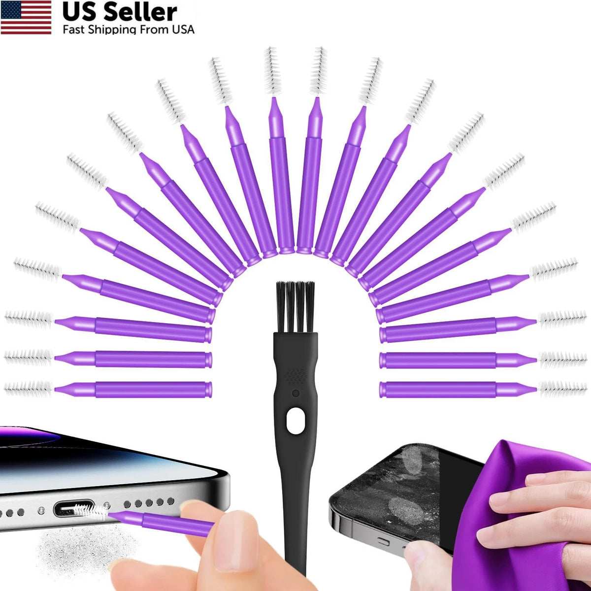 Cleaning Kit for USB C Charging Port - Purple