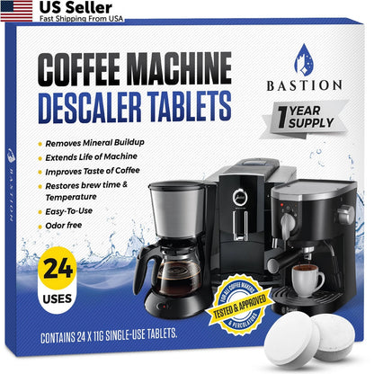 24 Count Coffee Machine Cleaner & Descaler Tablets for All Models
