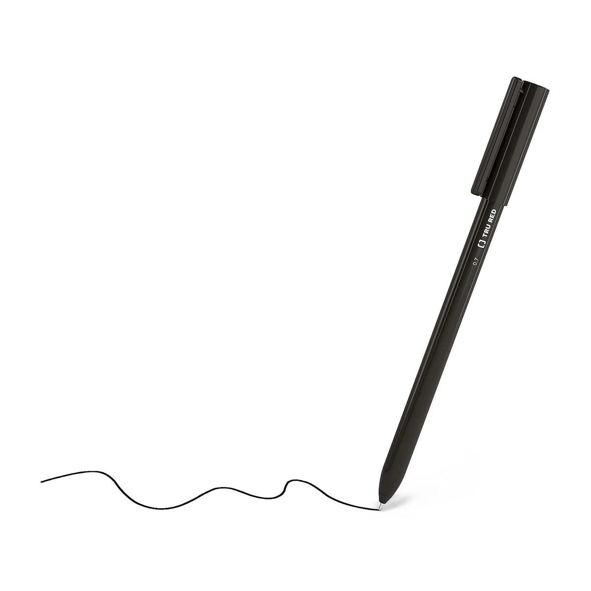 12X Fine Point 0.7mm Ballpoint Stick Pens for Office Use (Black)