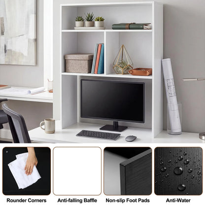 Desk Hutch for Dorm Room (Extra Deep, Tall, White)
