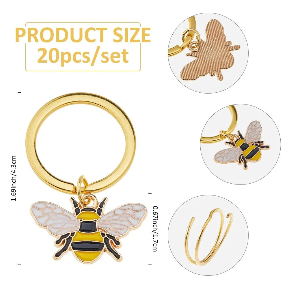 20PCS Bee Keyrings for (2010–2023)