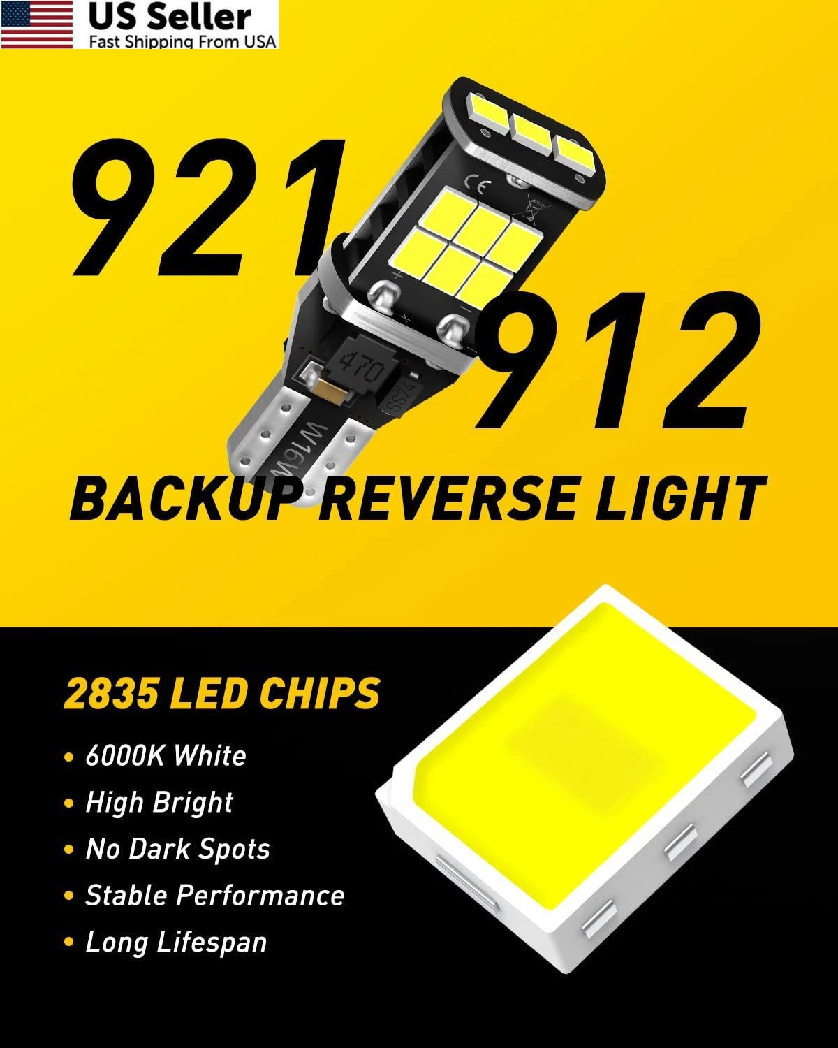 2X AUXITO 912 921 LED Bulb for Backup Light Reverse Lights