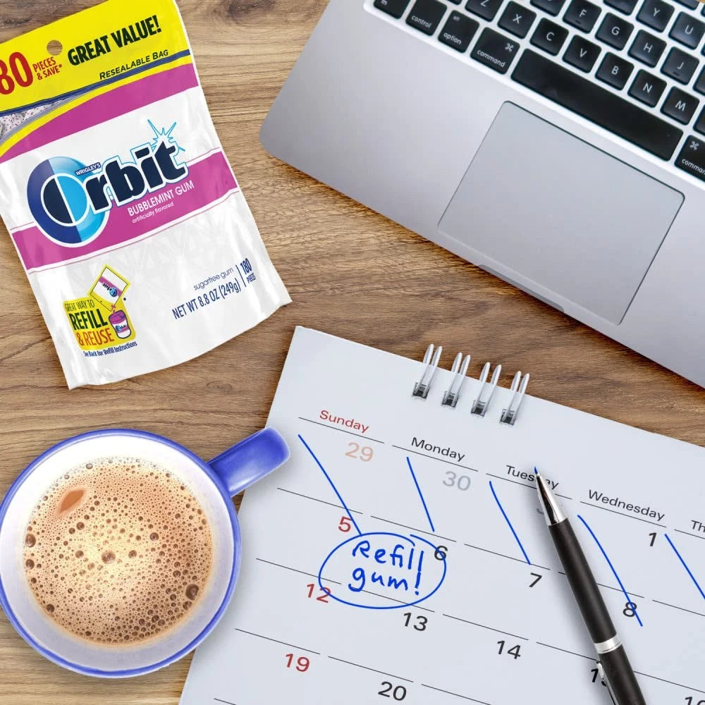 2X ORBIT Bubblemint Sugar-Free Chewing Gum Bulk Pack