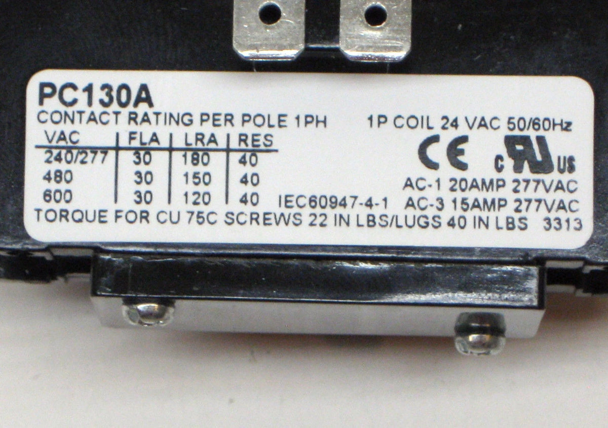 30 Amp 1 Pole A/C Contactor for PC130A (24V)