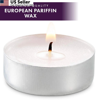 100 Unscented Tea Light Candles (4 Hours) - White