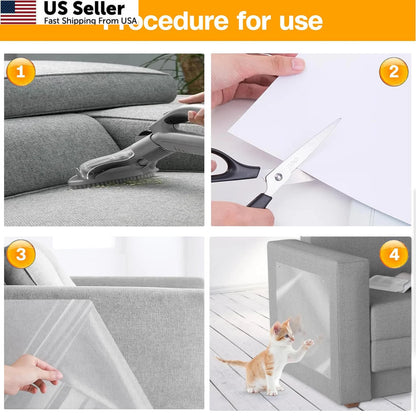 12-Pack Cat Scratch Furniture Protector - Transparent