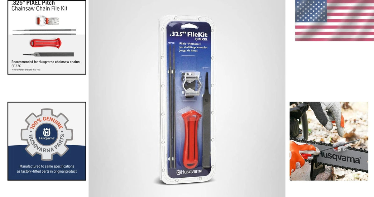 Chainsaw Sharpening Kit with Handle, Files & Guide for Men’s Gift
