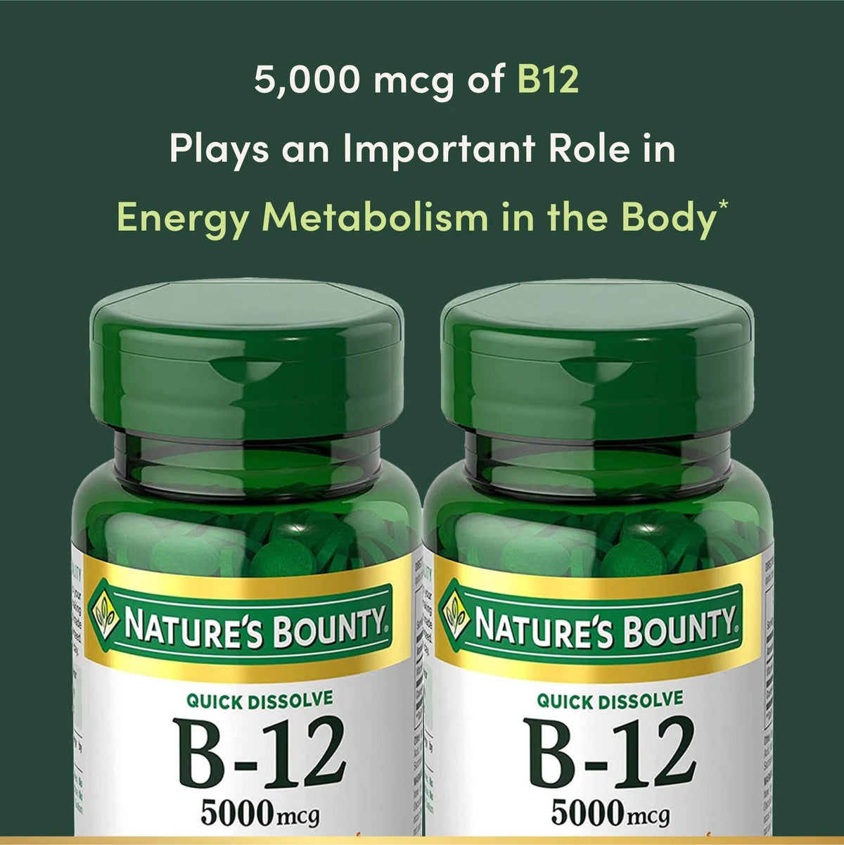 Pack of 2 Vitamin B12 Quick Dissolve Tablets (40 Count Each)