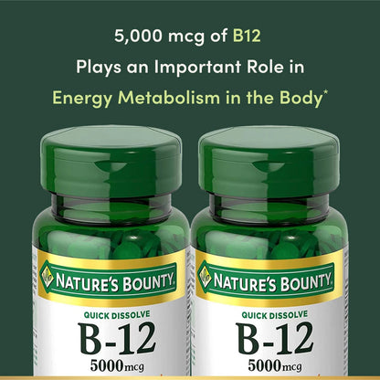 Pack of 2 Vitamin B12 Quick Dissolve Tablets (40 Count Each)