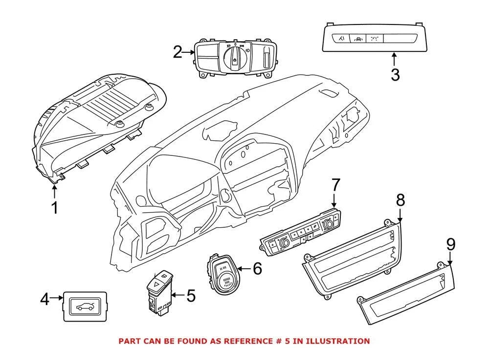 Hazard Warning Switch for BMW (61319231786)