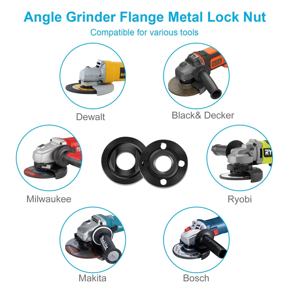 7PCS Angle Grinder Nut Flange Wrench for (Onesize)