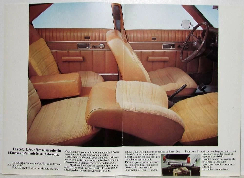 Sales Brochure for Chrysler 2 Litres Automatique (1972) - French Text