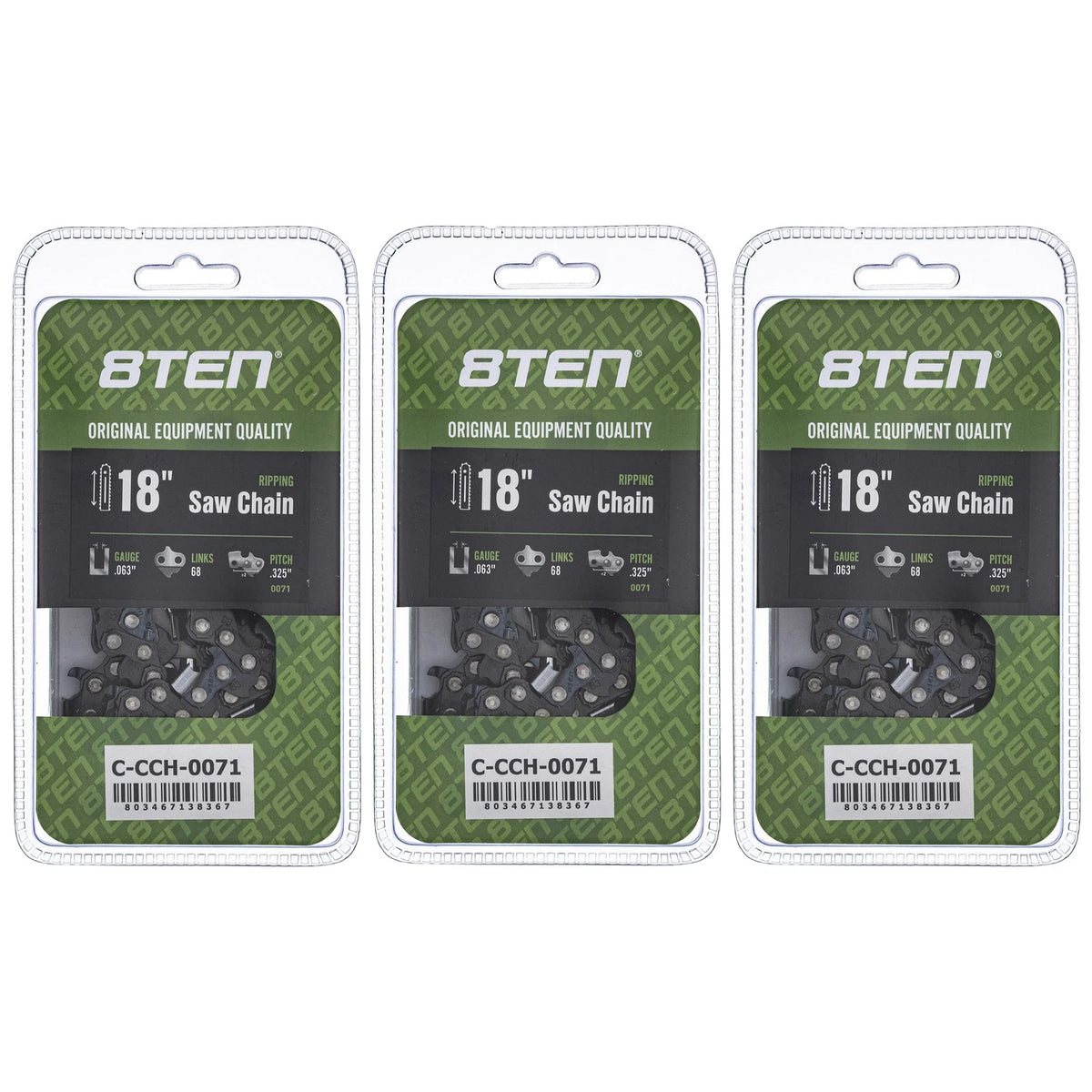 3 Pack Ripping Chainsaw Chain 18 Inch .063 .325 68 DL for Stihl MS250 MS230 (501 84 17-68, 591104268, H28-68)