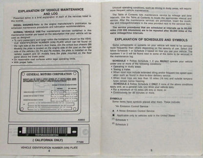 Maintenance Schedule Booklet for GMC Medium Duty Truck (1990)