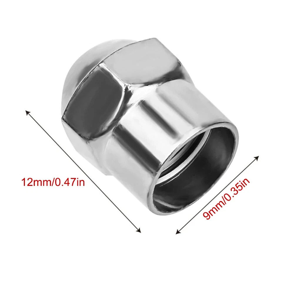 2X Chrome Tire Valve Stem Cap for Schrader (100/200)