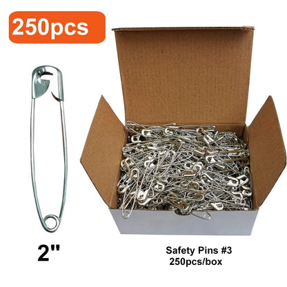 250PCS Safety Pins for Laundry (2")