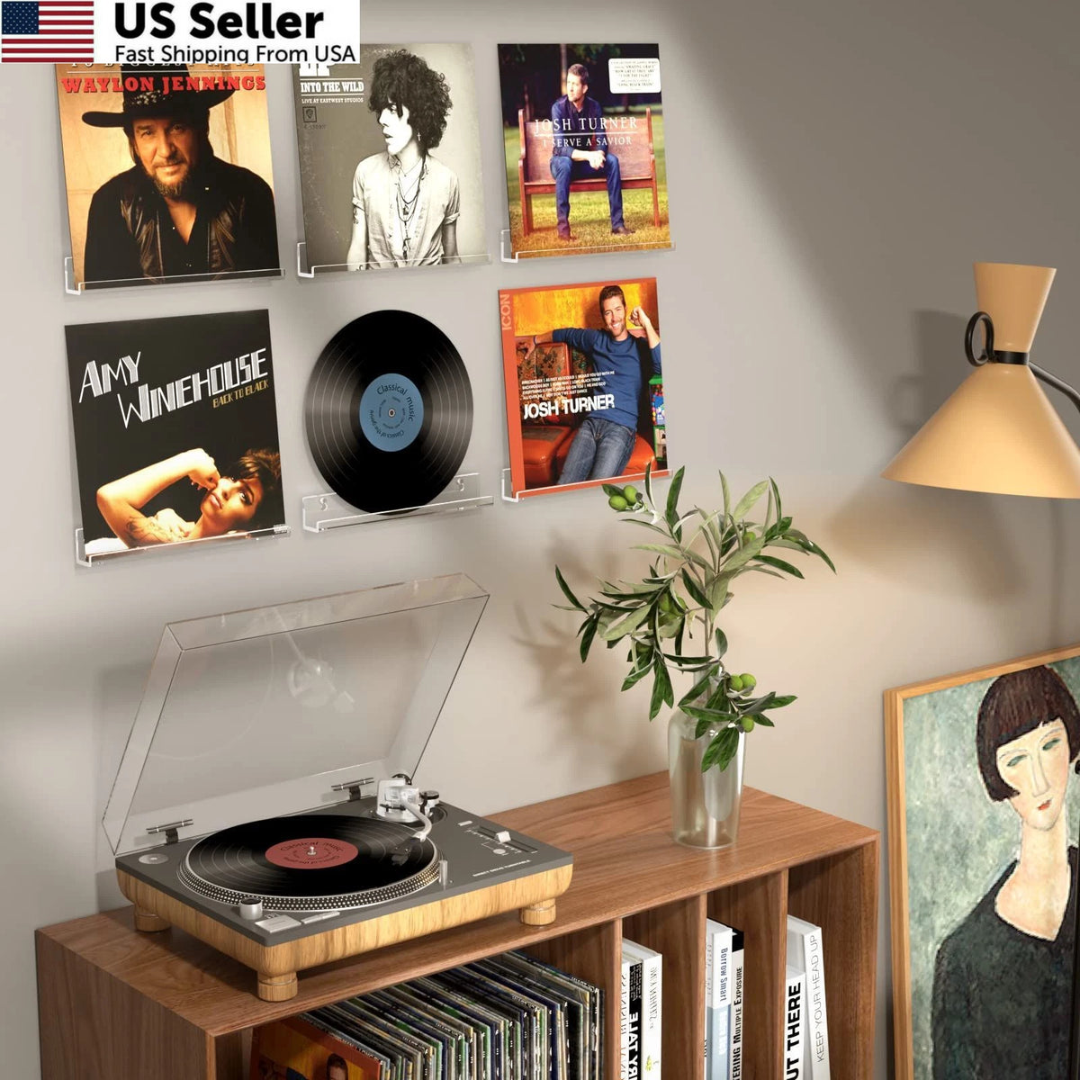 6X Vinyl Record Shelf Wall Mount for (12-inch)