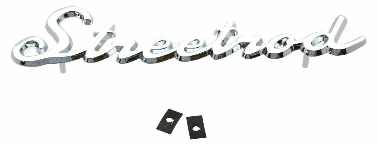 Cutout "Street Rod" Script Chrome Die Cast Stud Mount for (A6202)