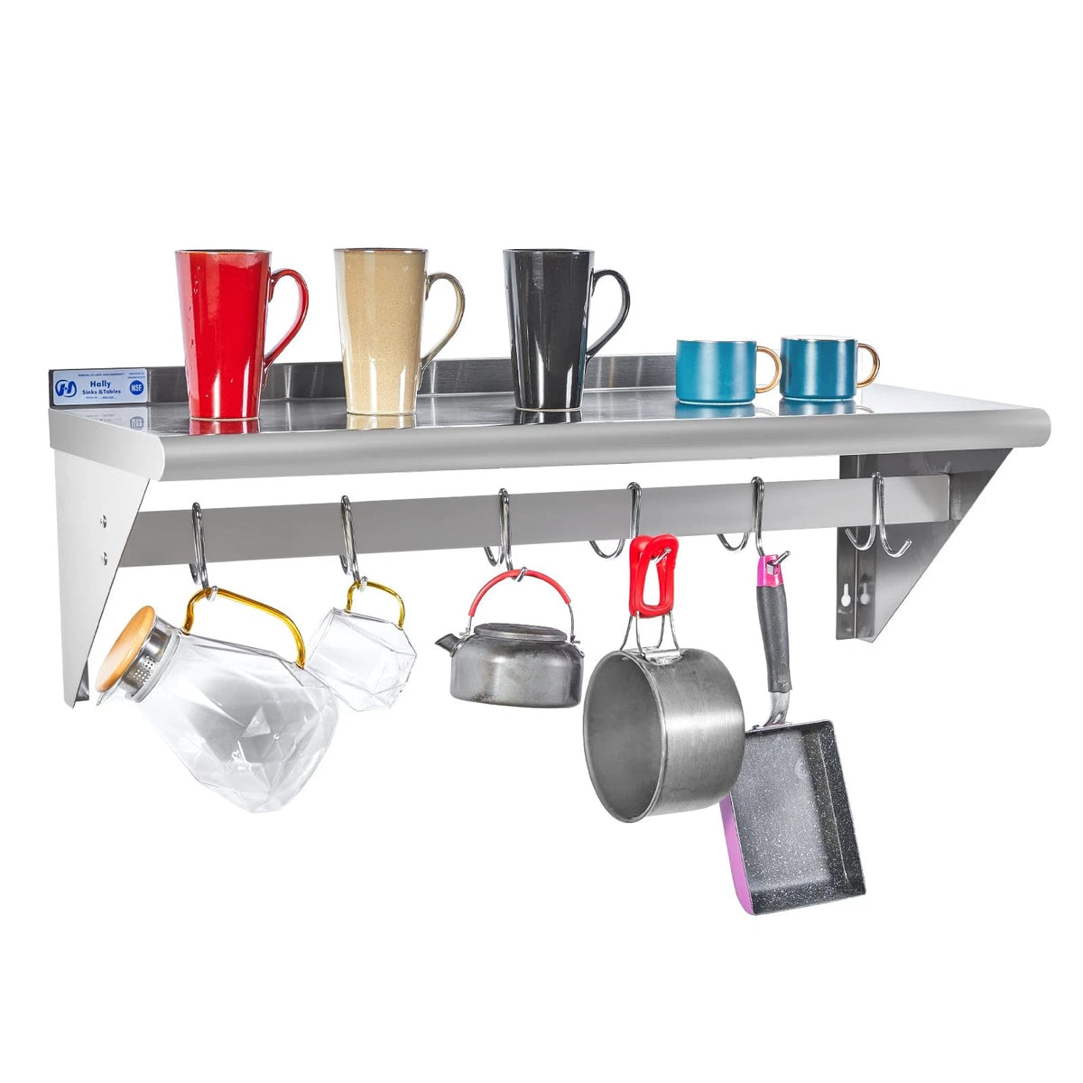 Stainless Steel Wall-Mounted Pot Rack for Kitchen (14"x36")