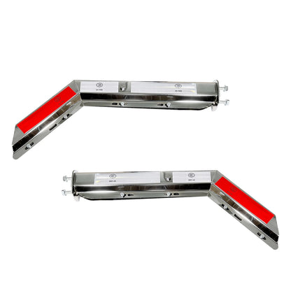 Set of 2 Spring Loaded Mud Flap Hangers for Semi Truck (902004) Chrome
