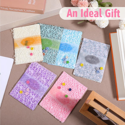 Set of 156 Textured Scrapbook Paper Sheets and Mesh Fabric Assorted