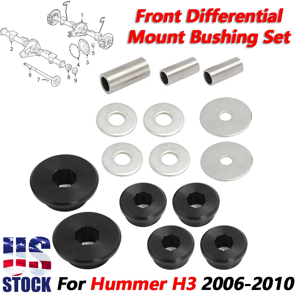 Set of 4 Polyurethane Front Differential Mount Bushings for Hummer H3 (2006–2010)