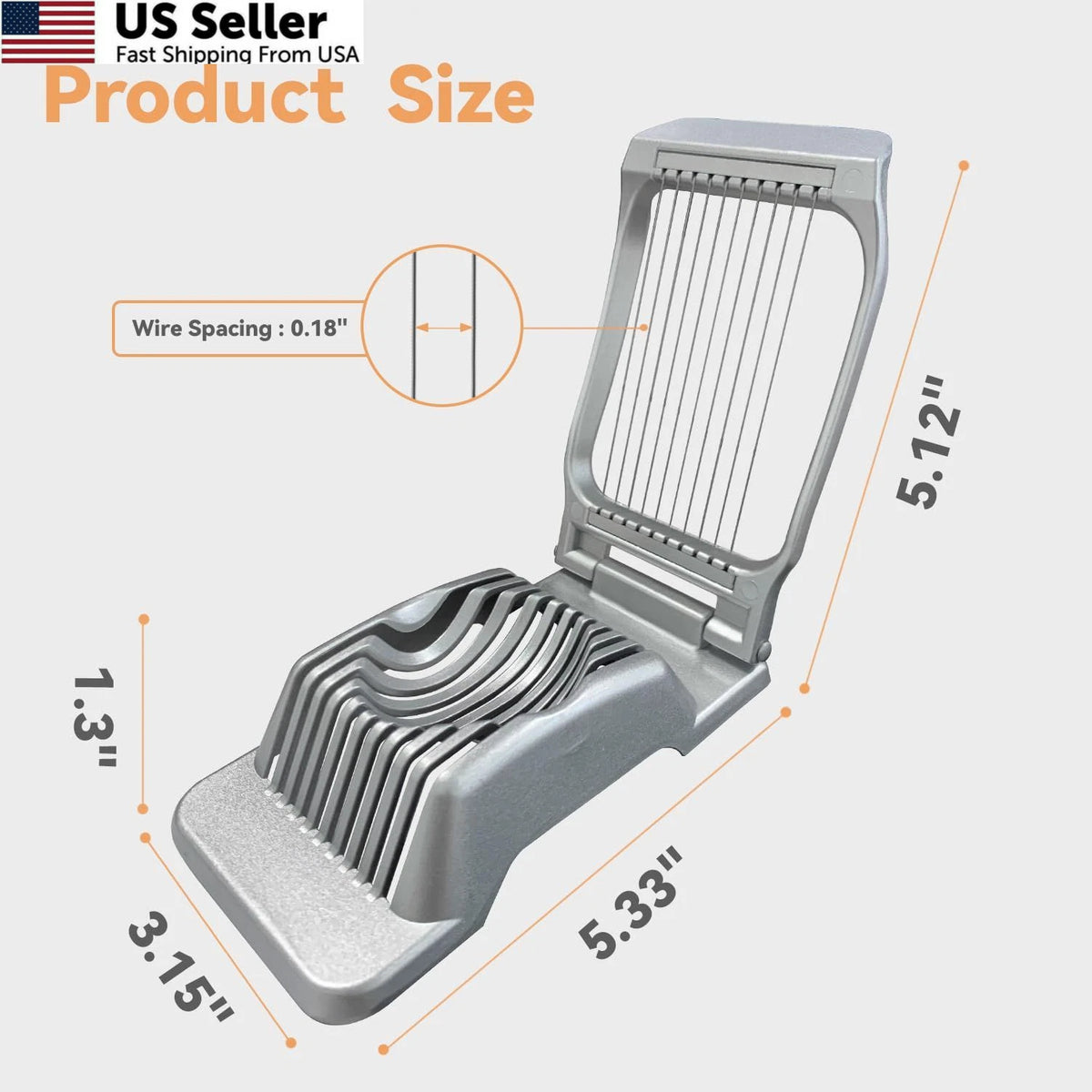Egg Slicer for Hard Boiled Eggs (Heavy Duty, Silver)