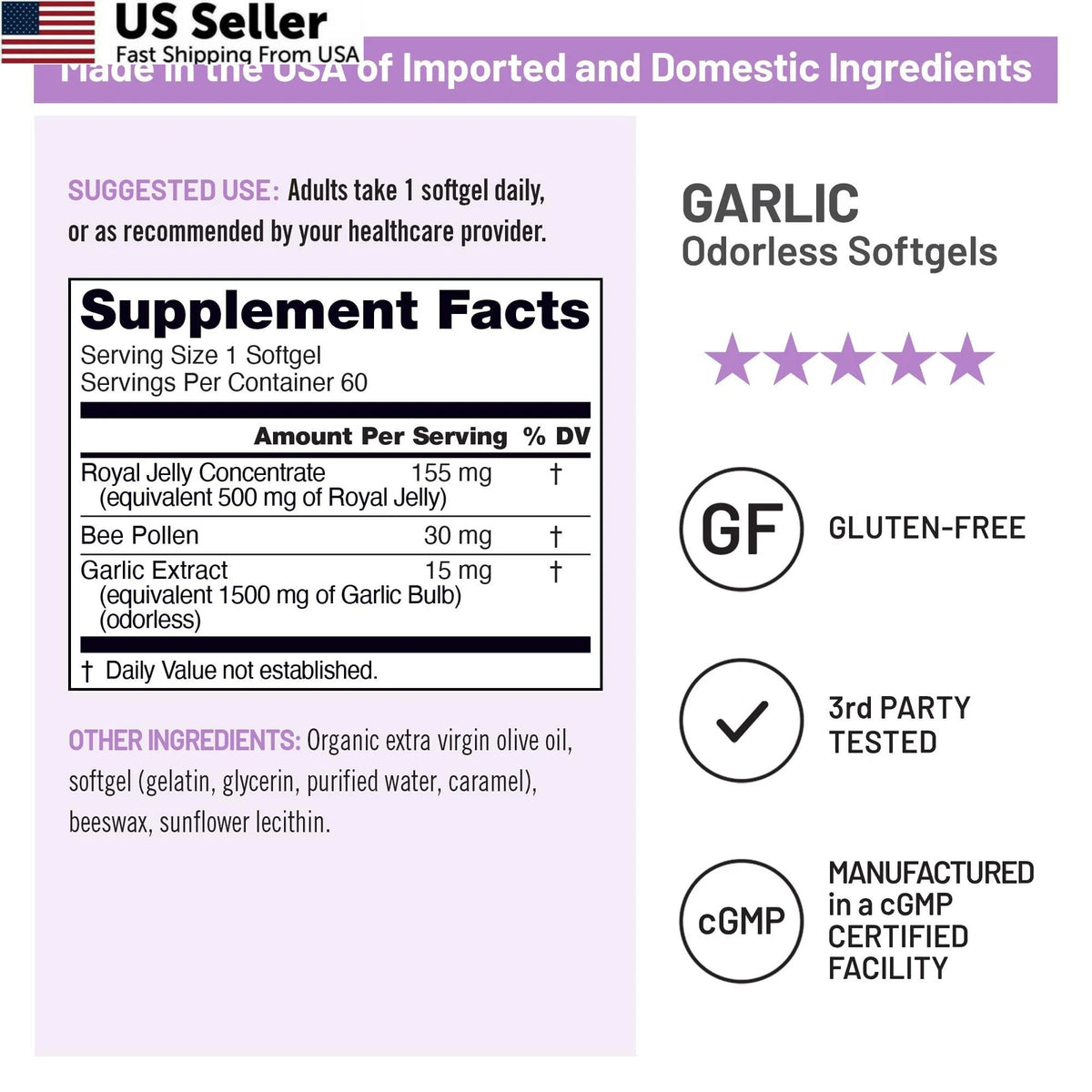 Odorless Garlic Pills for NatureWise (60 Count)