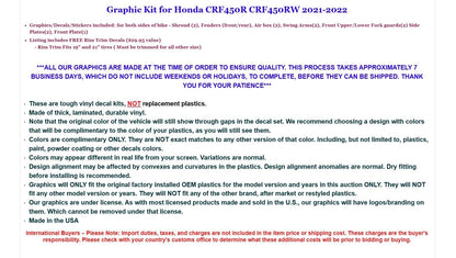 Graphics Stickers +#PLT/RIM Decals for Honda CRF450R CRF450RW (2021–2022)