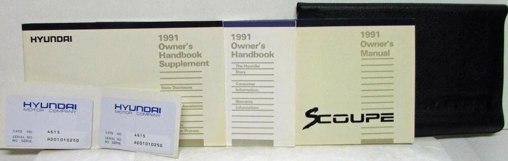 Owners Manual for Hyundai Scoupe (1991)