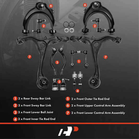 Set of 4 Control Arms with Ball Joints for Honda Acura (2003) K640290 K640289 ES80287 ES80288